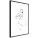 Wall Poster Serene Flamingo - line art of bird with geometric figures on white background 128385 additionalThumb 2