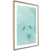 Poster Seagreen Sky - abstract birds against light sky and clouds 129585 additionalThumb 9