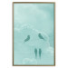 Poster Seagreen Sky - abstract birds against light sky and clouds 129585 additionalThumb 21