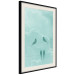 Poster Seagreen Sky - abstract birds against light sky and clouds 129585 additionalThumb 2