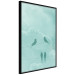 Poster Seagreen Sky - abstract birds against light sky and clouds 129585 additionalThumb 13