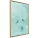 Poster Seagreen Sky - abstract birds against light sky and clouds 129585 additionalThumb 12