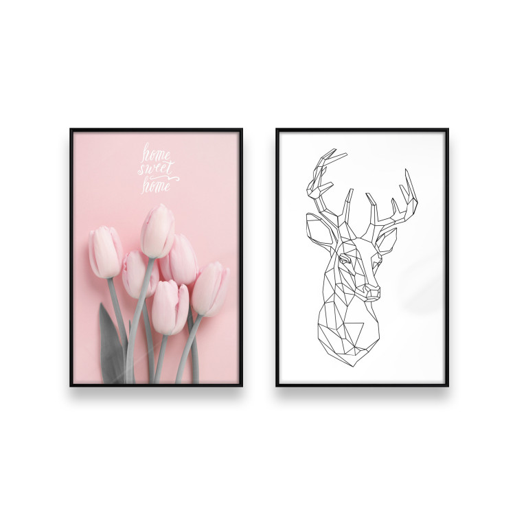 Wall gallery set A deer and a tulip 129685 additionalImage 1