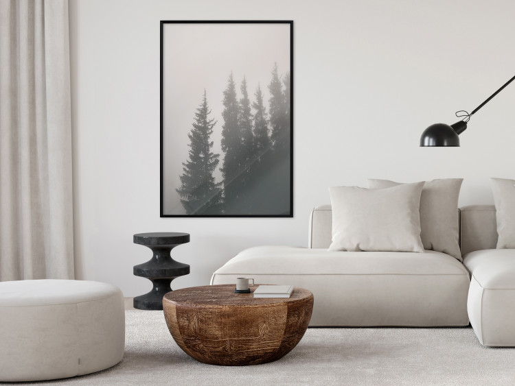Poster Scent of Forest Mist - gray landscape of misty spruce trees 130385 additionalImage 10