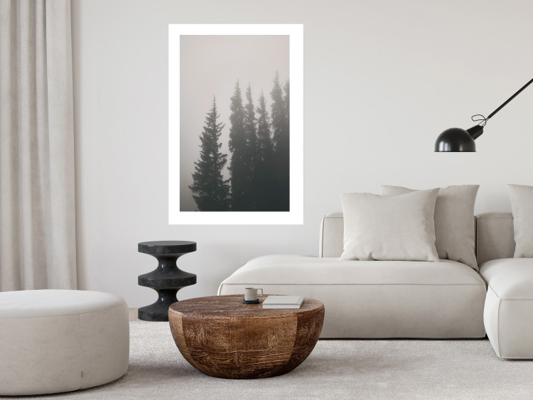 Poster Scent of Forest Mist - gray landscape of misty spruce trees 130385 additionalImage 8