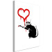 Canvas Art Print Love Rat (1-piece) Vertical - street art of a rat as a heart painter 132485 additionalThumb 2