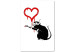 Canvas Art Print Love Rat (1-piece) Vertical - street art of a rat as a heart painter 132485