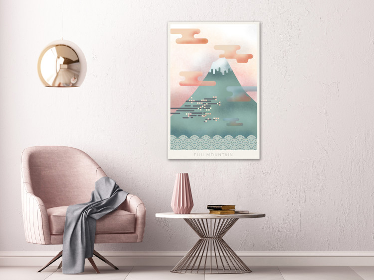 Canvas Art Print Fuji-San - drawing image of Mount Fuji background of the morning sky 134985 additionalImage 3