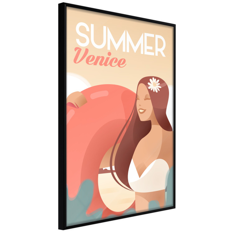 Poster Venetian Beach - summer composition with a woman and English text 135885 additionalImage 3