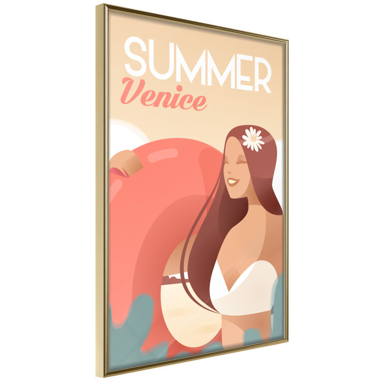 Poster Venetian Beach - summer composition with a woman and English text 135885 additionalImage 10