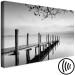 Canvas Misty Pier (1-piece) Wide - black and white lake landscape 137185 additionalThumb 6