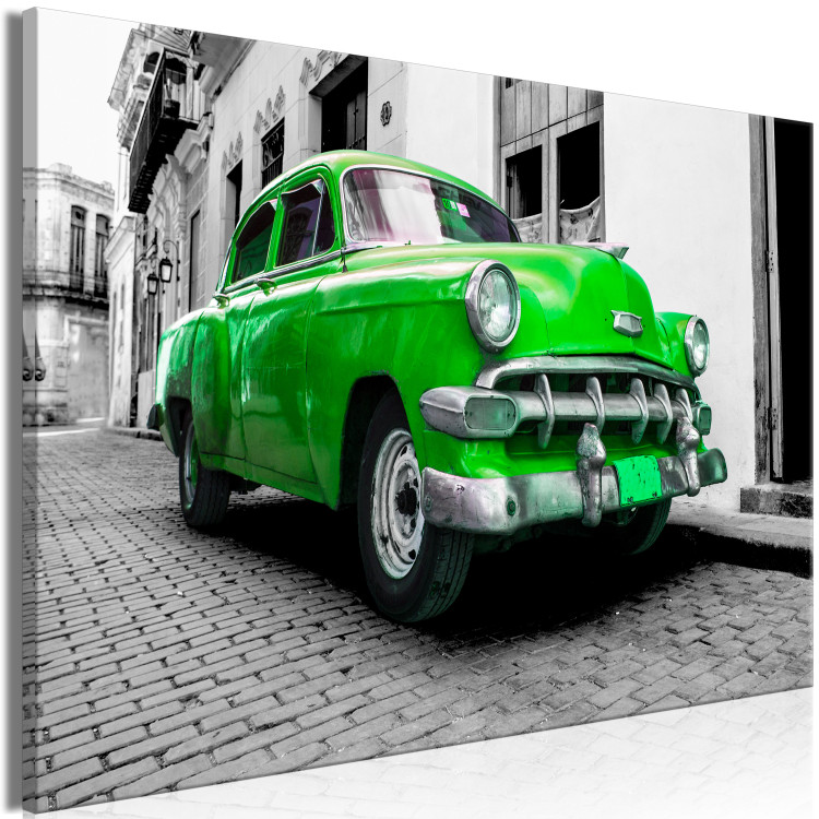 Large canvas print Cuban Classic Car (Green) [Large Format] 137585 additionalImage 3
