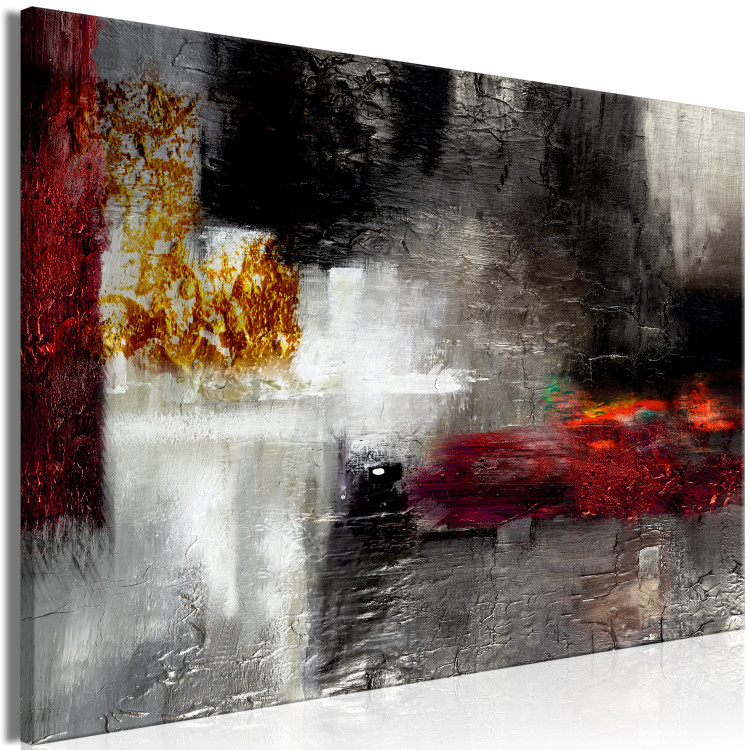Canvas Art Print Beginning of January (1-piece) Vertical - gray artistic abstraction 137685 additionalImage 2