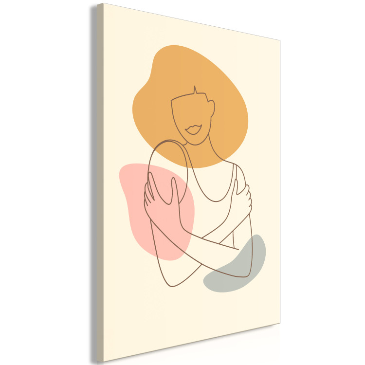 Canvas Cuddle Up (1-piece) Vertical - woman figure in lineart style 138885 additionalImage 2