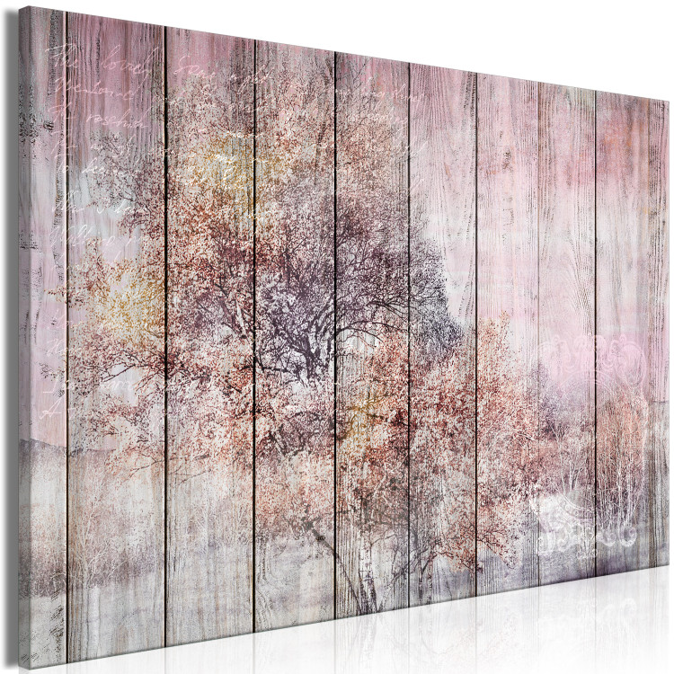Canvas Drawing on Boards (1-piece) Wide - tree on wood texture 142885 additionalImage 2