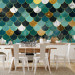 Wall Mural Scales in marble - background with geometric pattern in shades of turquoise 143385 additionalThumb 6