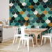 Wall Mural Scales in marble - background with geometric pattern in shades of turquoise 143385 additionalThumb 7