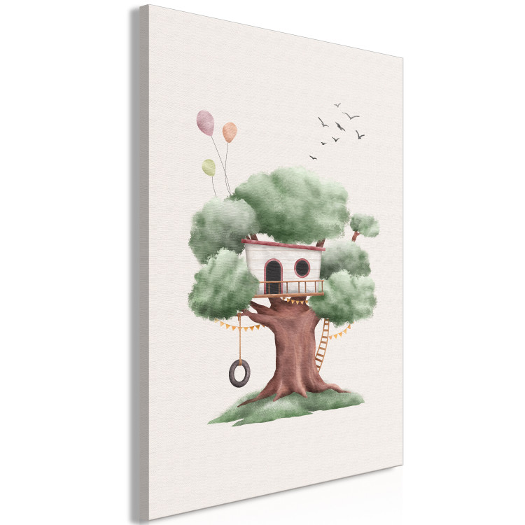 Canvas Art Print Treehouse (1-piece) Vertical - colorful composition for children 143485 additionalImage 2