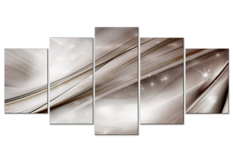 Canvas Print Starry Beiges (5-piece) - modern shiny abstraction 143785
