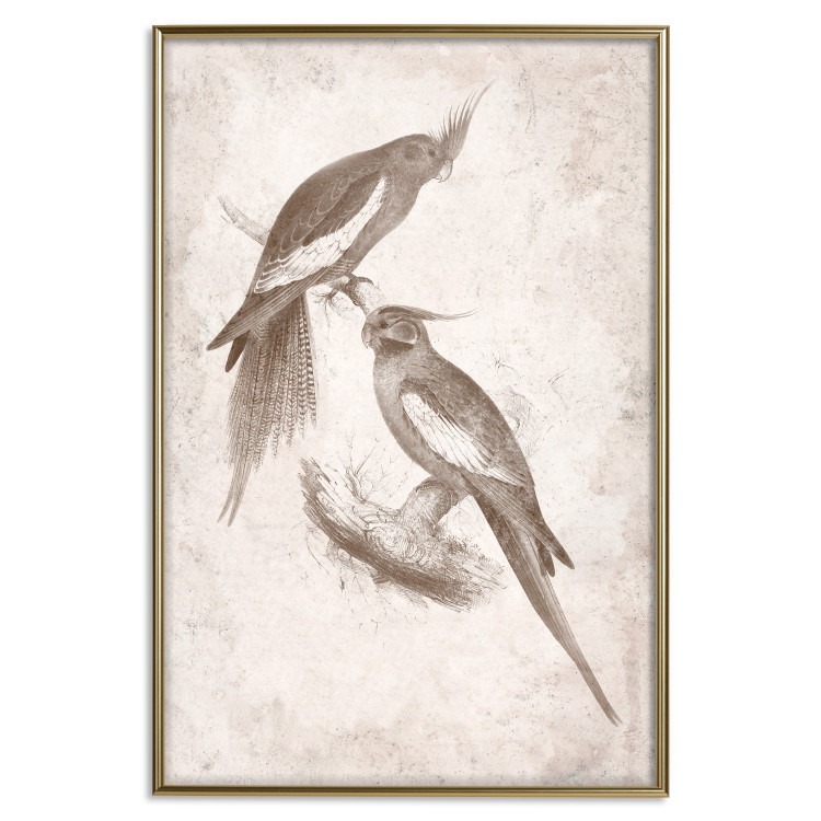 Wall Poster Parrots in the Style of Boho - Two Birds on the Branches and a Light Background 145185 additionalImage 17