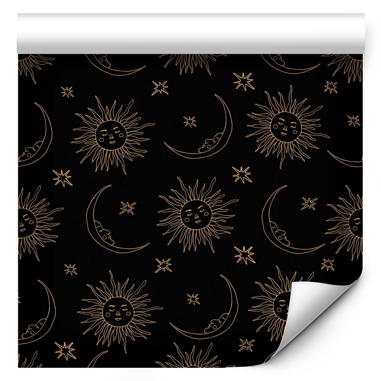 Modern Wallpaper Cosmos - Decorative Symbols of the Sun and Moon on a Dark Background 146385 additionalImage 1