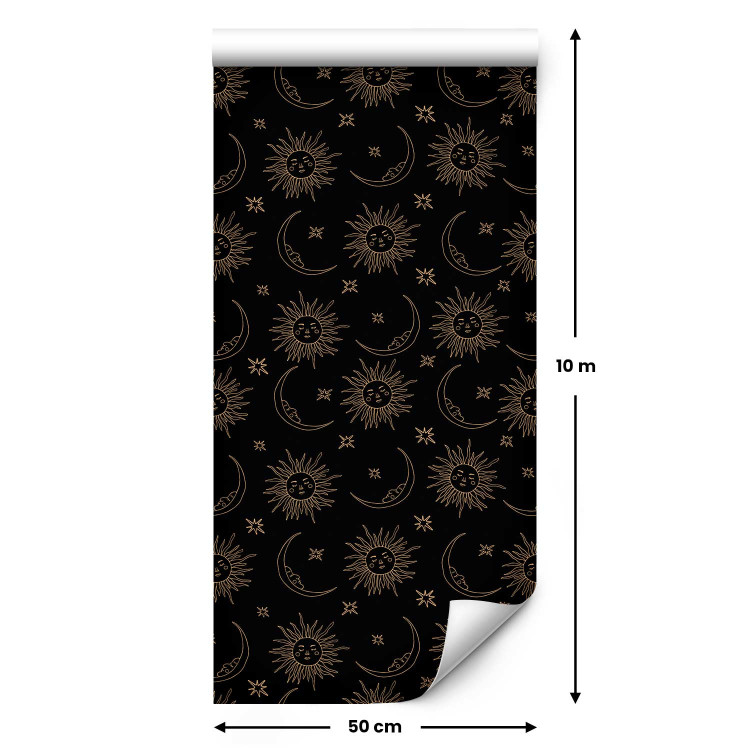 Modern Wallpaper Cosmos - Decorative Symbols of the Sun and Moon on a Dark Background 146385 additionalImage 7