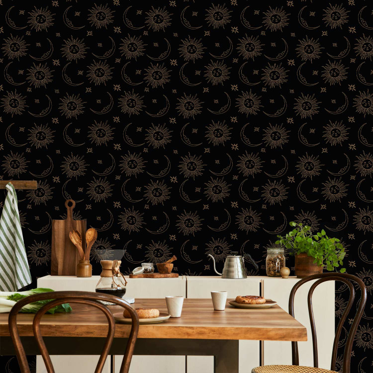 Modern Wallpaper Cosmos - Decorative Symbols of the Sun and Moon on a Dark Background 146385 additionalImage 8