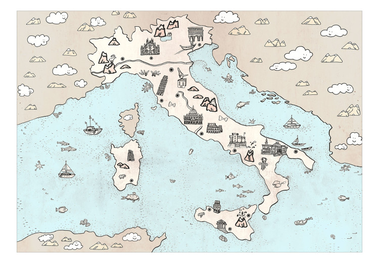 Wall Mural Map of Italy for Children - Interesting Places and Tourist Attractions 149285 additionalImage 1