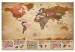 Canvas World Map: Retro Styling (1-piece) - world and country flags 149685