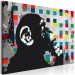 Paint by number Pensive Monkey - Banksy’s Mural Among Colorful Squares 149785 additionalThumb 6