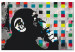 Paint by number Pensive Monkey - Banksy’s Mural Among Colorful Squares 149785 additionalThumb 3