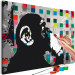 Paint by number Pensive Monkey - Banksy’s Mural Among Colorful Squares 149785 additionalThumb 5
