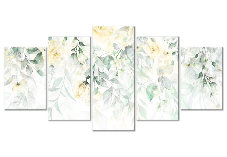 Canvas Print Waterfall of Roses (5 Parts) Wide - Second Variant 150085
