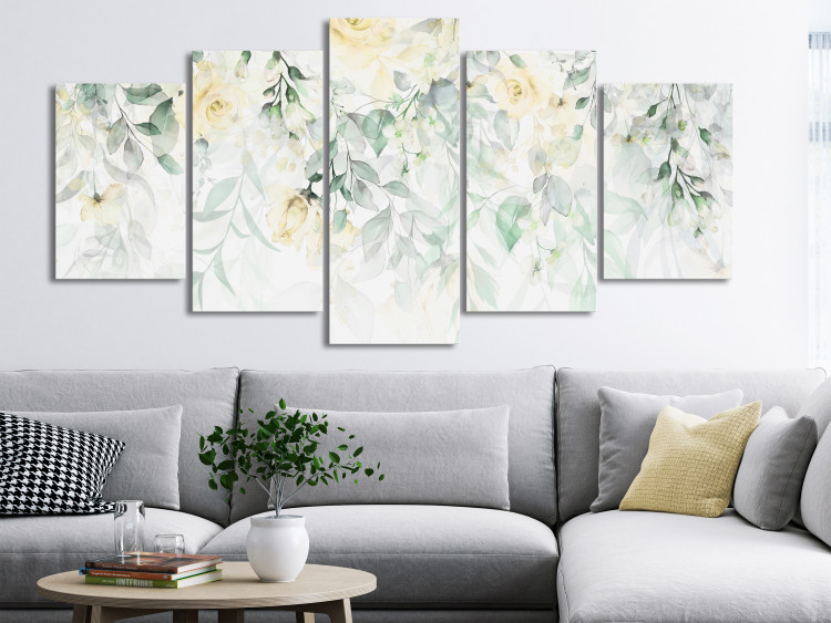 Canvas Print Waterfall of Roses (5 Parts) Wide - Second Variant 150085 additionalImage 3