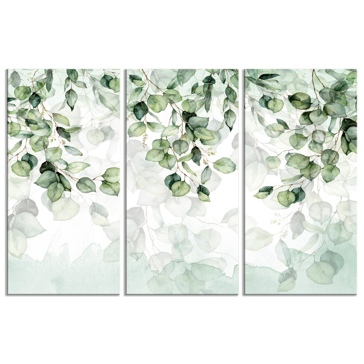 Canvas Lightness of Leaves - Delicate Green Composition With Twigs 151785