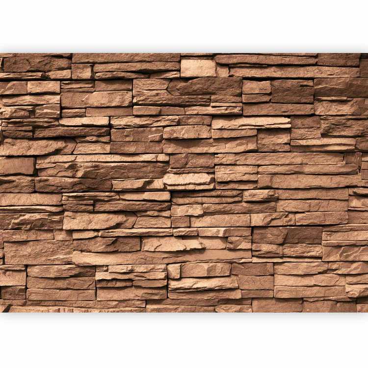Photo Wallpaper Chocolate Stones - Background with 3D Wall Design of Brown Stones 64885 additionalImage 5