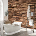 Photo Wallpaper Chocolate Stones - Background with 3D Wall Design of Brown Stones 64885 additionalThumb 8