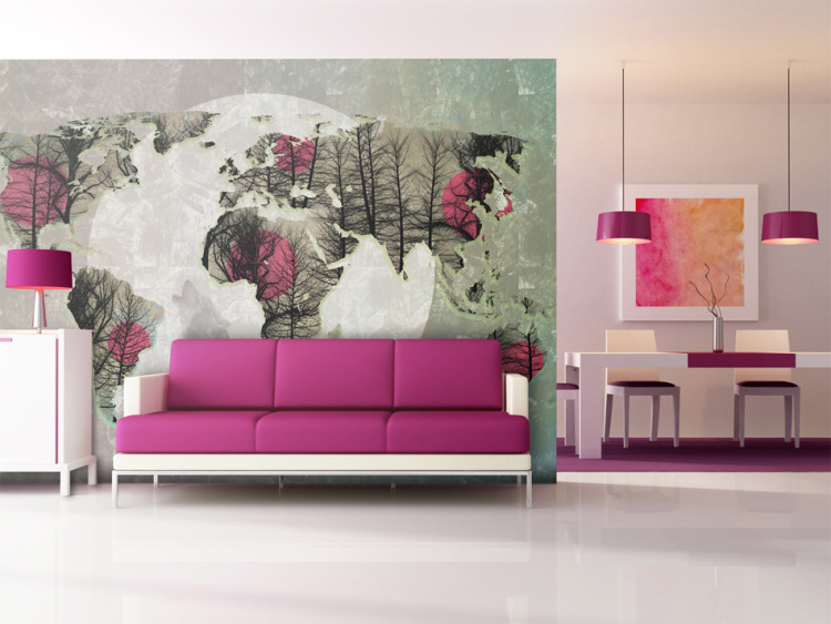 Wall Mural Map of the World - Howling to the moon 97085