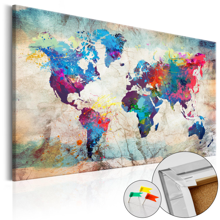 Decorative Pinboard World Map: Colourful Madness [Cork Map] 97485