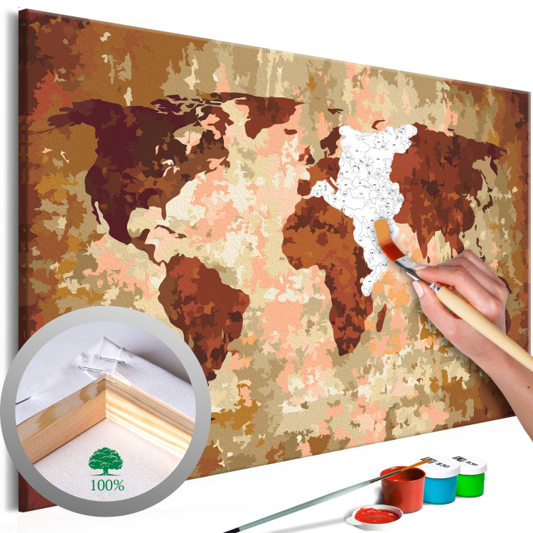 Paint by number World Map (Earth Colours) 107495