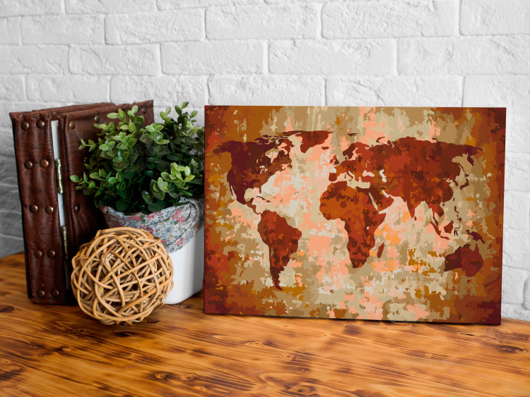 Paint by number World Map (Earth Colours) 107495 additionalImage 2