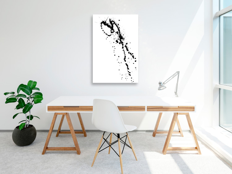 Canvas Art Print Abstract Artistry (1-part) - Black and White Composition of Blots 115095 additionalImage 3