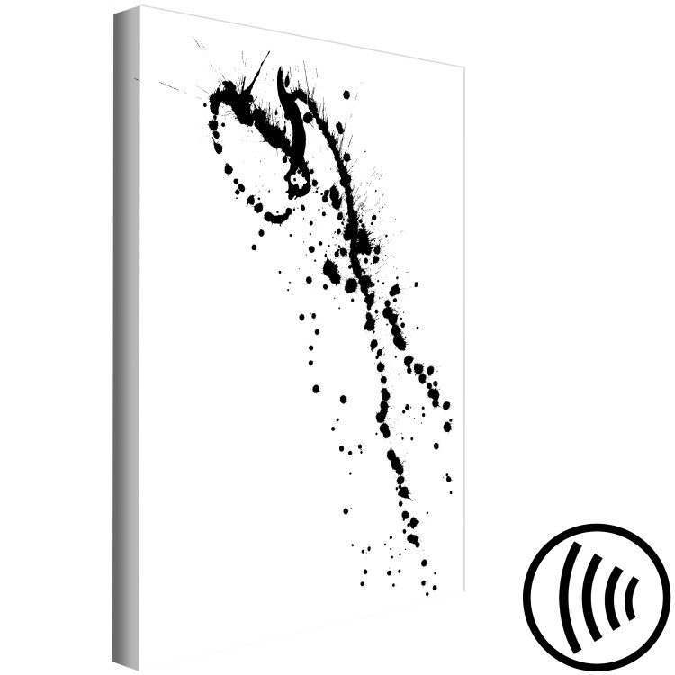 Canvas Art Print Abstract Artistry (1-part) - Black and White Composition of Blots 115095 additionalImage 6