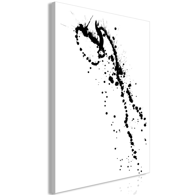 Canvas Art Print Abstract Artistry (1-part) - Black and White Composition of Blots 115095 additionalImage 2