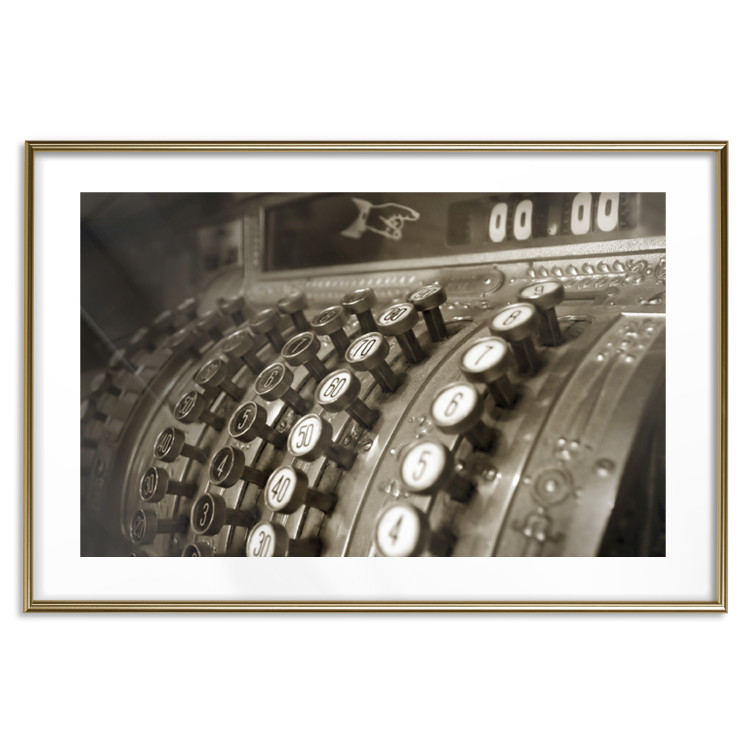 Poster Vintage Cash Register - sepia-toned composition with a retro-style metal cash register 116695 additionalImage 13