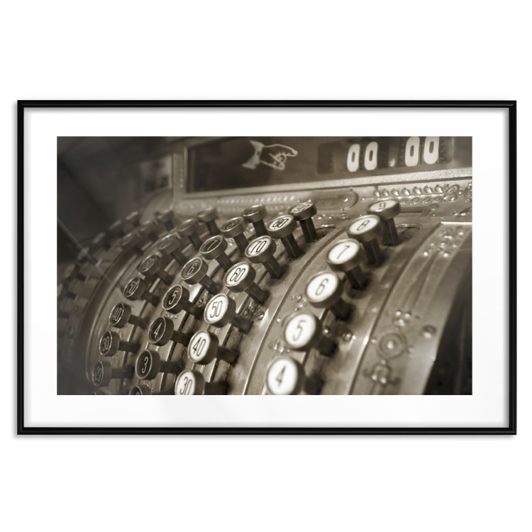 Poster Vintage Cash Register - sepia-toned composition with a retro-style metal cash register 116695 additionalImage 14