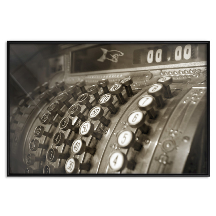 Poster Vintage Cash Register - sepia-toned composition with a retro-style metal cash register 116695 additionalImage 16