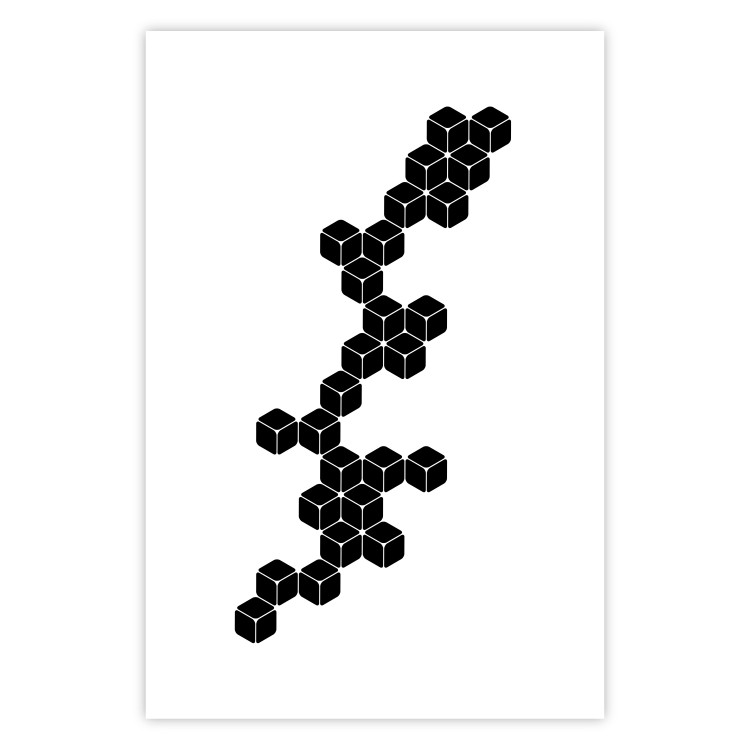 Wall Poster Construction with Cubes - black and white composition in geometric figures 117395 additionalImage 19