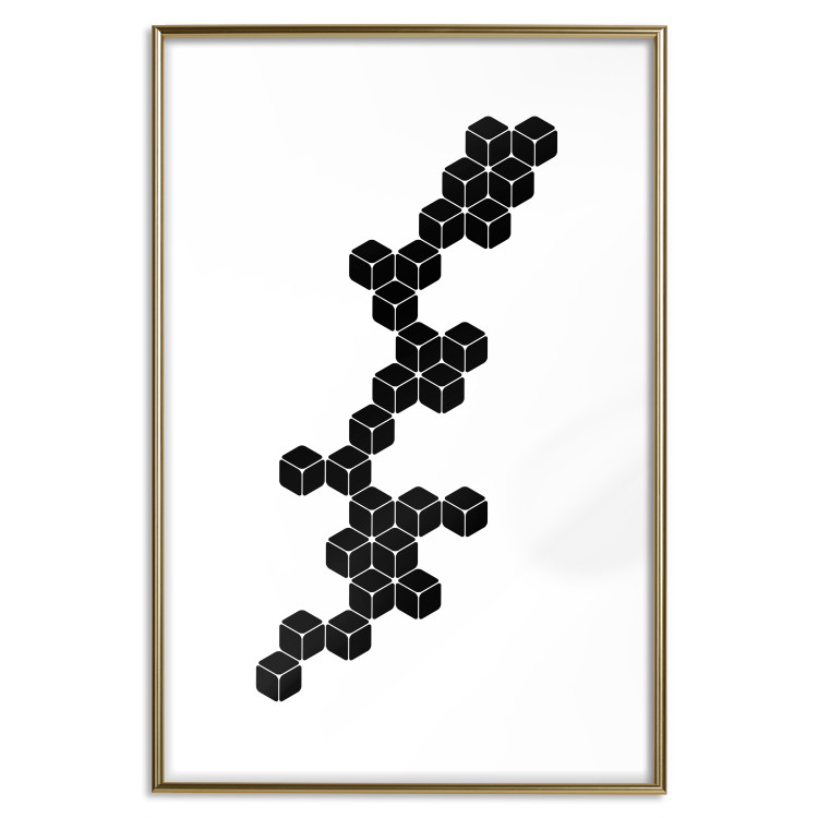 Wall Poster Construction with Cubes - black and white composition in geometric figures 117395 additionalImage 14