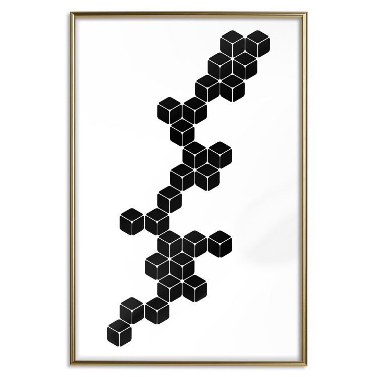 Wall Poster Construction with Cubes - black and white composition in geometric figures 117395 additionalImage 16